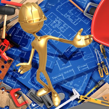 3D inşaat ev geliştirme kavramı sunum