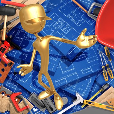 3D inşaat ev geliştirme kavramı sunum