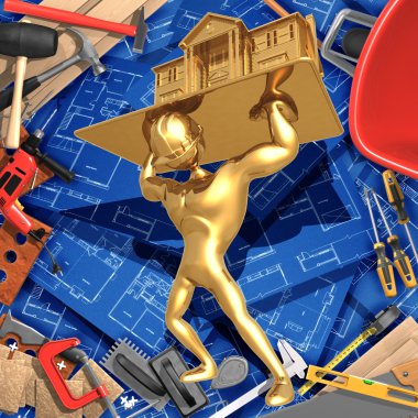 3D inşaat ev geliştirme realty kavramı