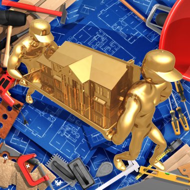 3d ev geliştirme inşaat gayrimenkul konsept ev taşıma