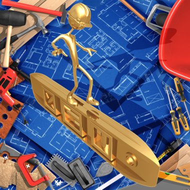 3d ev geliştirme inşaat kavramı bir düzeyde Dengeleme