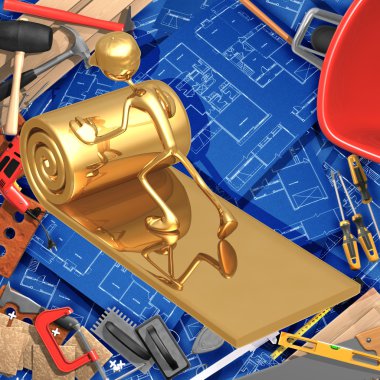 3d ev geliştirme inşaat kavramı izolasyon yükleme