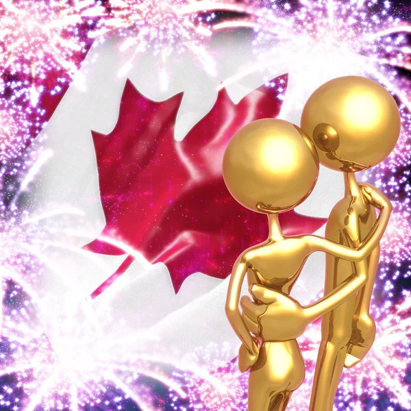 Золотий пара дивитися феєрверк день Канади дисплей — стокове фото