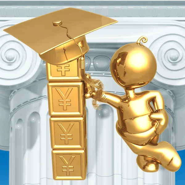 Building Blocks For Future Education Fund Savings Yen Graduation Concept — Stock Photo, Image