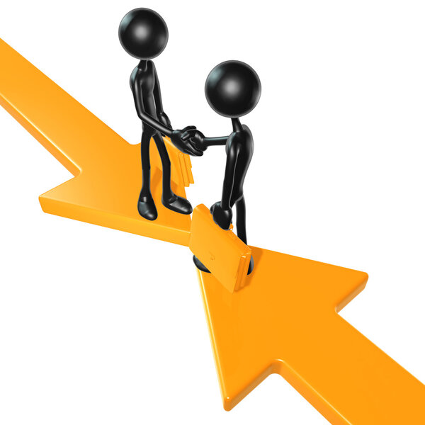 Встреча со стрелками слияния
