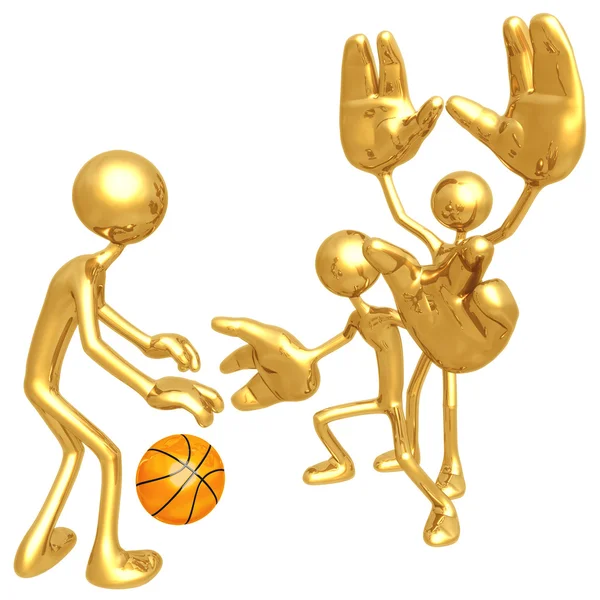 Basketball Big Hand Defense — Stockfoto