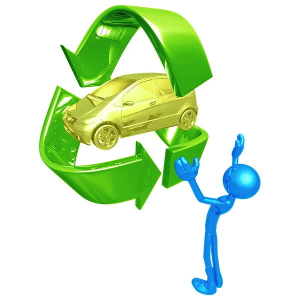 Groene auto concept — Stockfoto