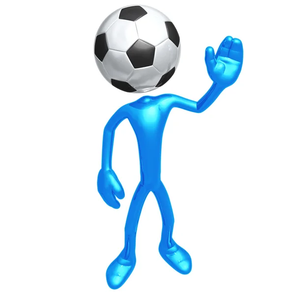 Soccer Football Waving Hello — Stock Photo, Image