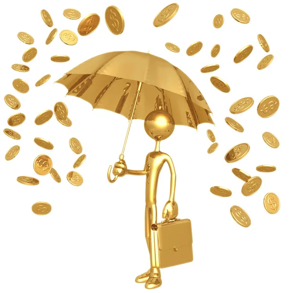 雨が降ってゴールド コイン ロイヤリティフリーのストック画像