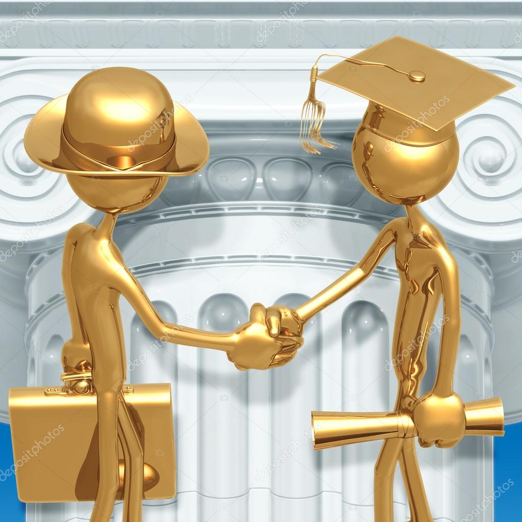 Golden Grad Employment Graduation Concept