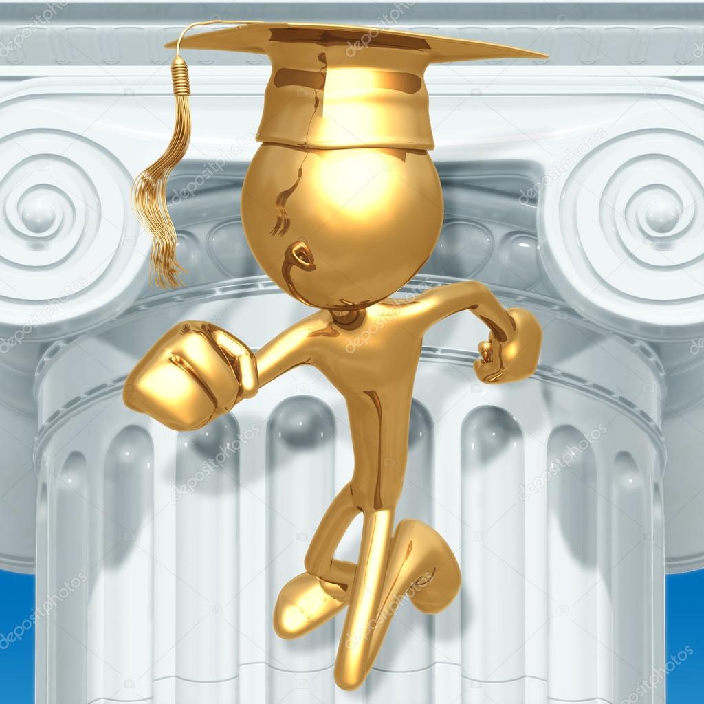 Golden Grad Running Graduation Concept