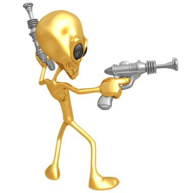 uzaylı istilacı retro rayguns ile