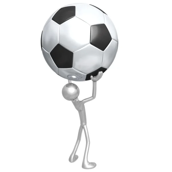 Holding calcio gigante di calcio — Foto Stock