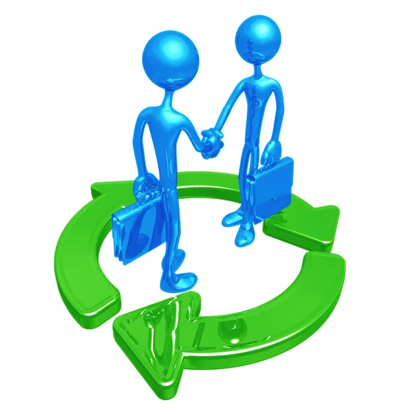 Green Business Handshake — Stock Photo, Image