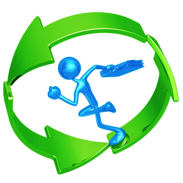 Business Recycling Progress Runner — Stock Photo, Image