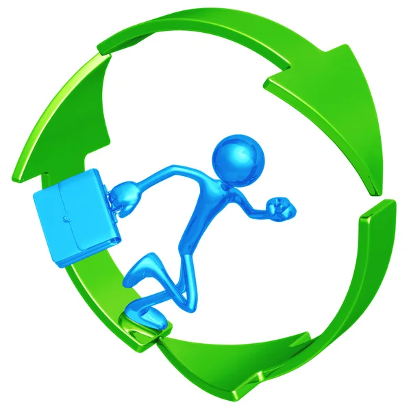 Zakelijke recycling vooruitgang loper — Stockfoto