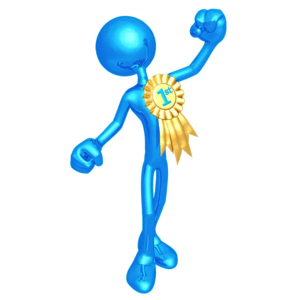Golden Boy Blue Ribbon Winner — Stock Photo, Image