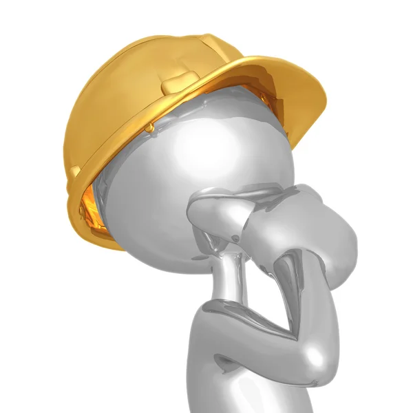 Construction Worker Thinking — Stock Photo, Image