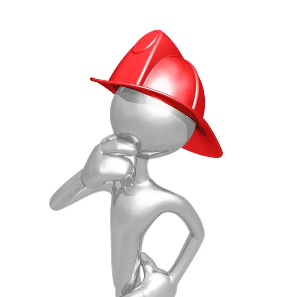 Fireman Thinking Royalty Free Stock Photos