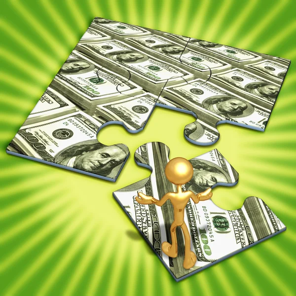 American Currency Concept Puzzle — Stock Photo, Image