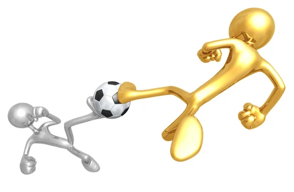 Soccer Football Dueling Kick — Stock Photo, Image