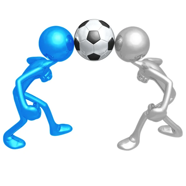 Encabezado de duelo de fútbol — Foto de Stock