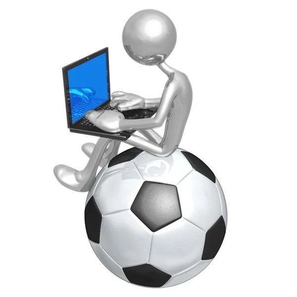 Футбол в Интернете — стоковое фото