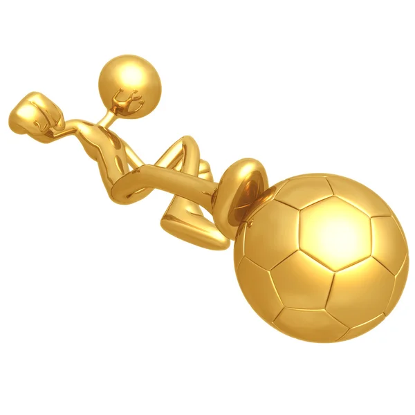 Złota piłka nożna Piłka nożna — Zdjęcie stockowe