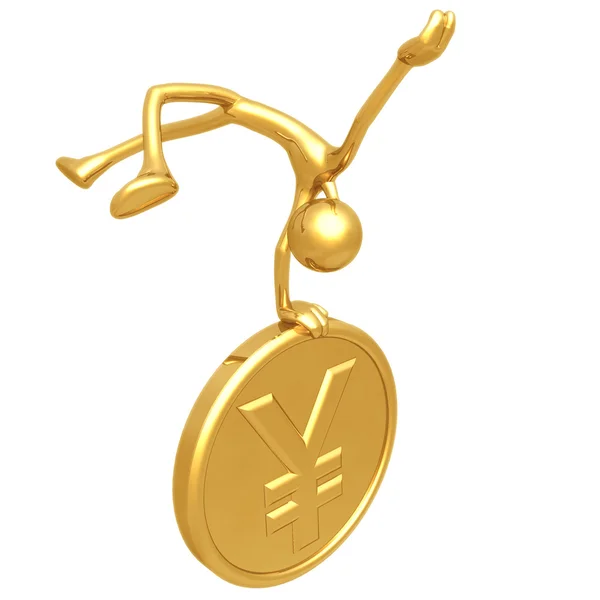 Salto para Joy Gold Yen Coin — Fotografia de Stock
