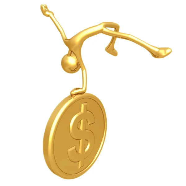 Jump For Joy Moneda de Oro Dólar —  Fotos de Stock