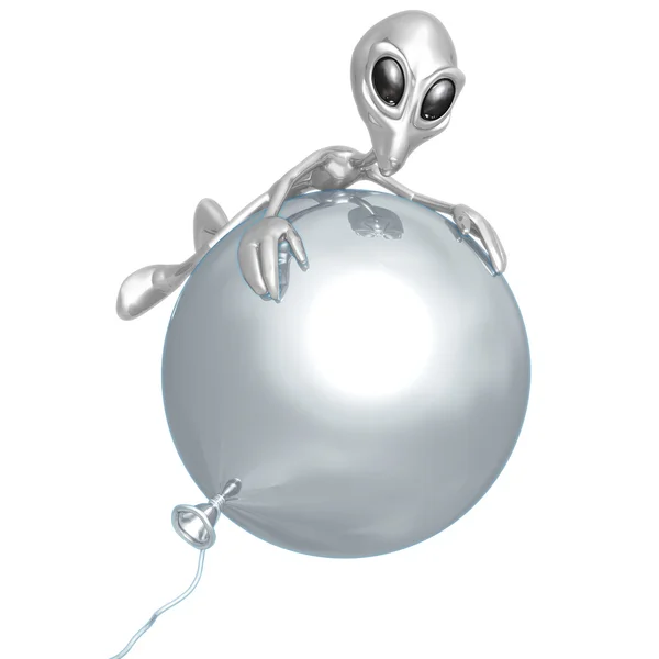 Alien On Balloon — Stock Photo, Image
