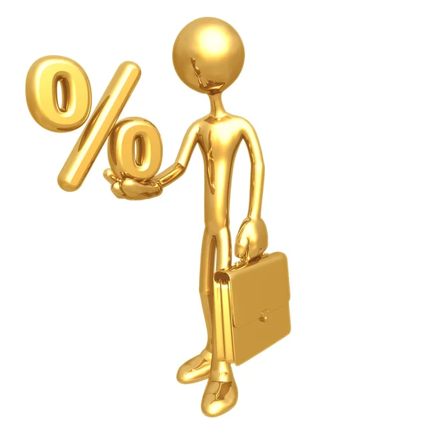 Business man holding percentage — Stock Photo, Image