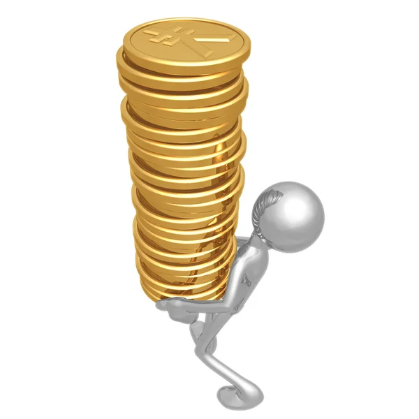 Wieża złote monety — Zdjęcie stockowe