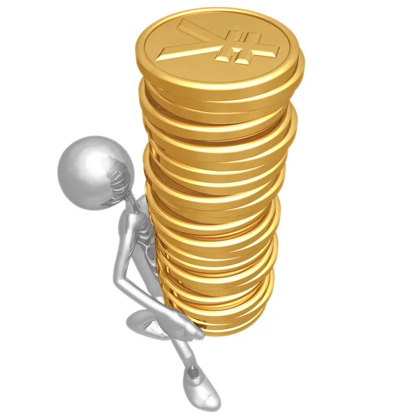 Gold coins tower — Stock Photo, Image