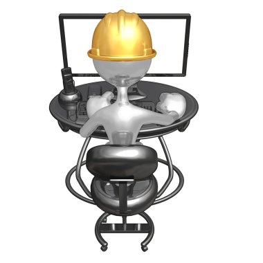 İnşaat işçisi, bilgisayar