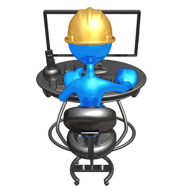 İnşaat işçisi, bilgisayar