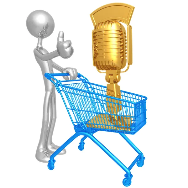 Mikrofon nákupní vozík — Stock fotografie