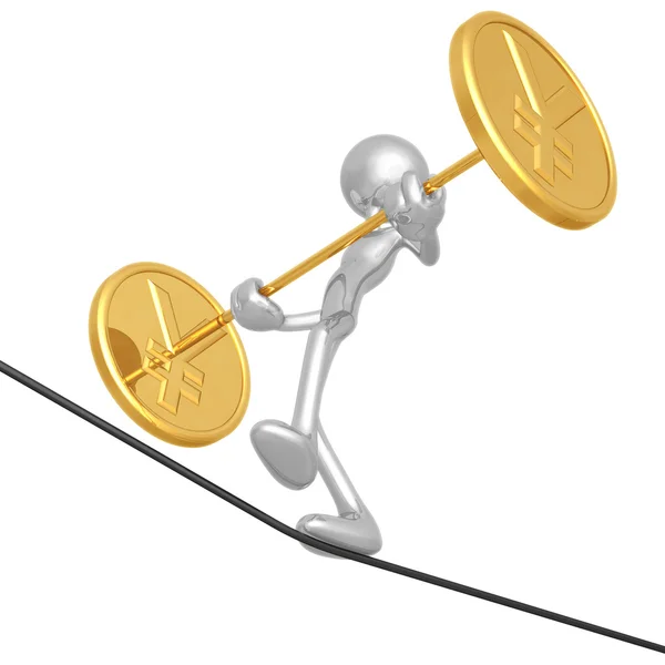 Tightrope Yen — Stock Photo, Image