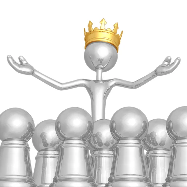 King Among Pawns — Stock Photo, Image