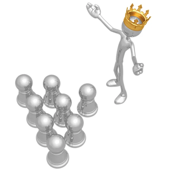 King Among Pawns — Stock Photo, Image