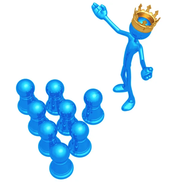 King Among Pawns — Stock Photo, Image