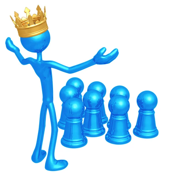 Koning onder pionnen — Stockfoto