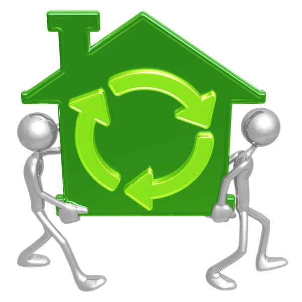 Zelená domů movers — Stock fotografie