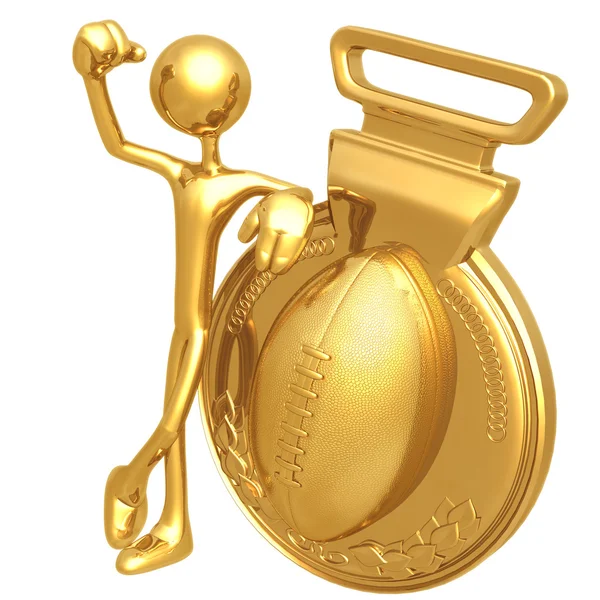 Χρυσό μετάλλιο νικητή ποδόσφαιρο — Φωτογραφία Αρχείου