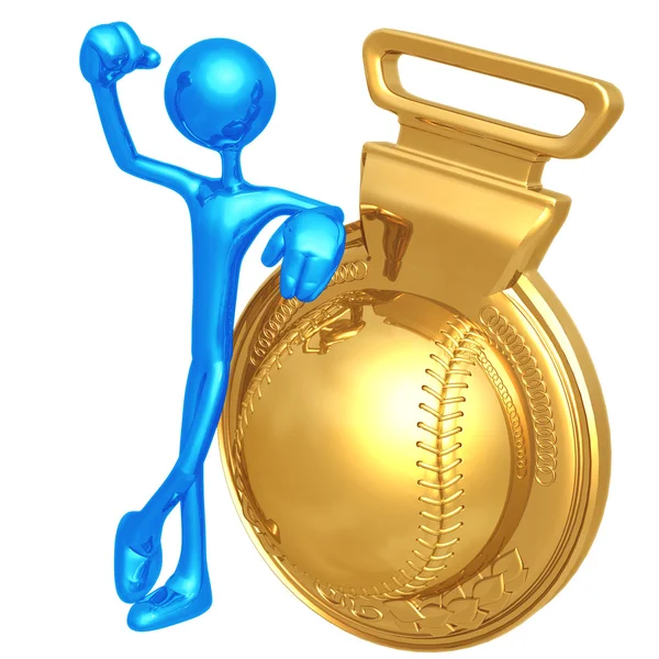 Goldmedaille im Baseball — Stockfoto