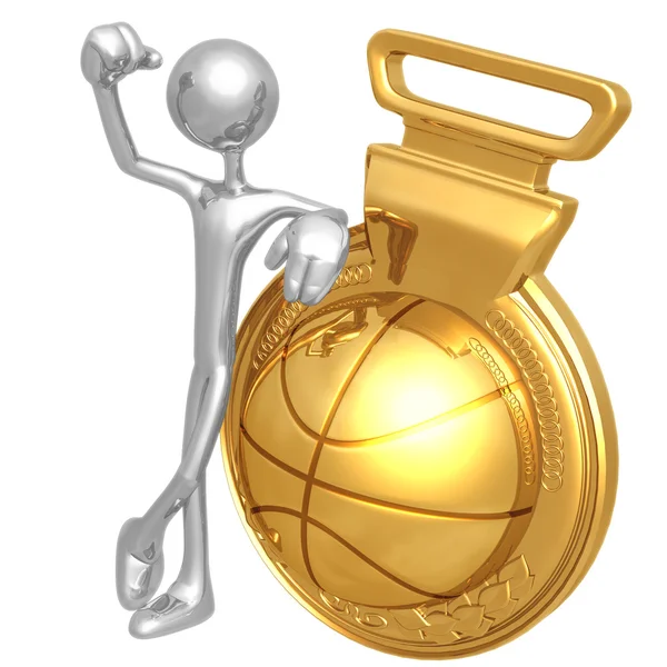 Altın madalya basketbol şampiyonu — Stok fotoğraf