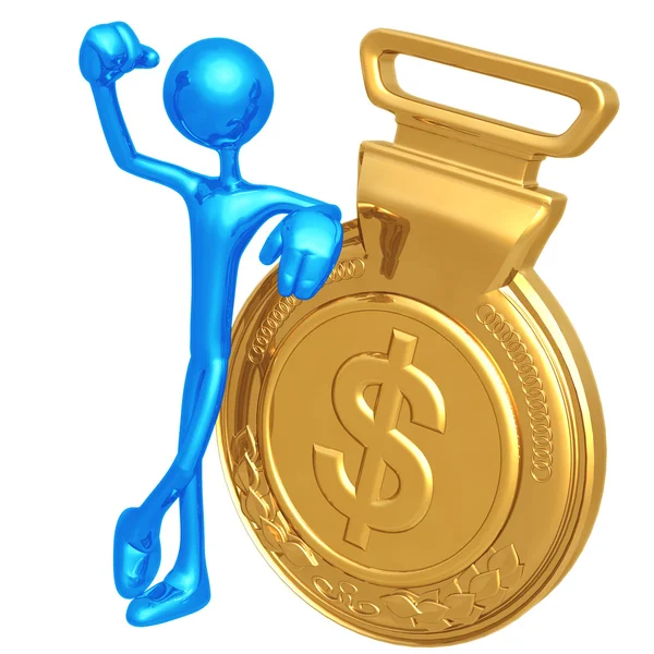 Vítěz zlaté medaile dolar — Stock fotografie