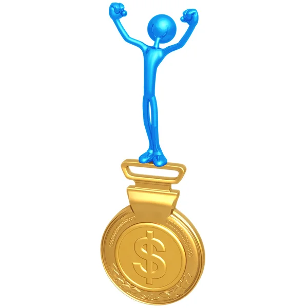 Gold Medal Dollar Winner — Stock Photo, Image