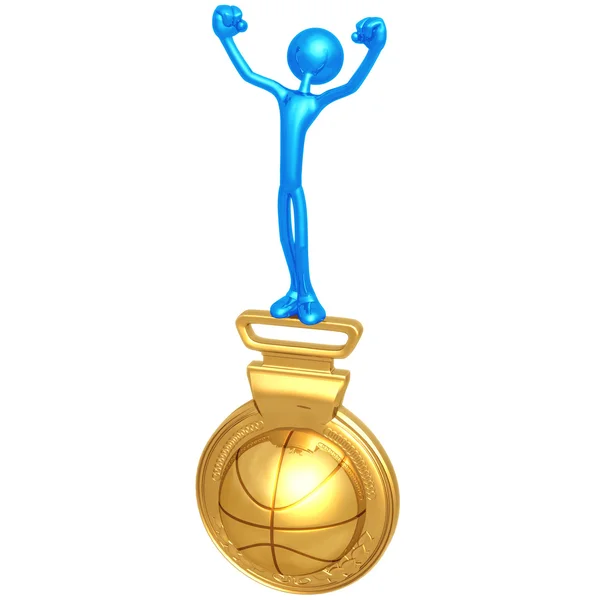 Χρυσό μετάλλιο νικητή μπάσκετ — Φωτογραφία Αρχείου