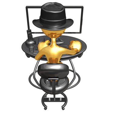 Bilgisayarda çalışan iş adamı